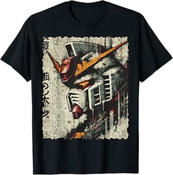 Japanese Mecha Robot Head Vintage Anime Art Men Boys Kids T-Shirt