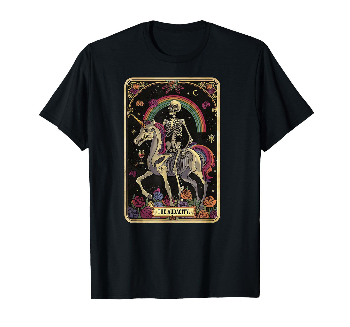The Audacity Skeleton Tarot Card Graphic T-Shirt