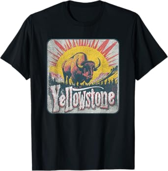 Yellowstone - US National Park Vintage Men Women Kids Retro T-Shirt