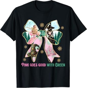 Pink Witch Goes Good With Green Halloween Witch Women Girls T-Shirt
