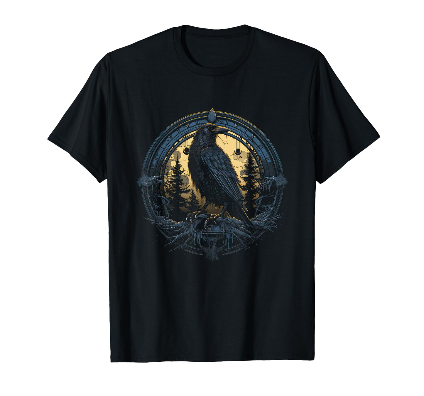 Raven and Crow Essence - Odin's Mythic Birds Design T-Shirt
