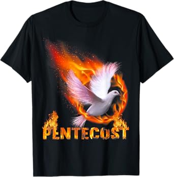 Pentecost Doves Fire Flame Holy Spirit Catholic T-Shirt