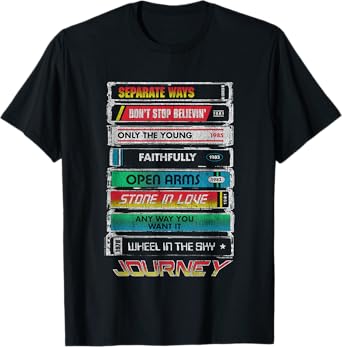 Journey Iconic Tape Deck Hits Retro Vintage Chest Poster T-Shirt