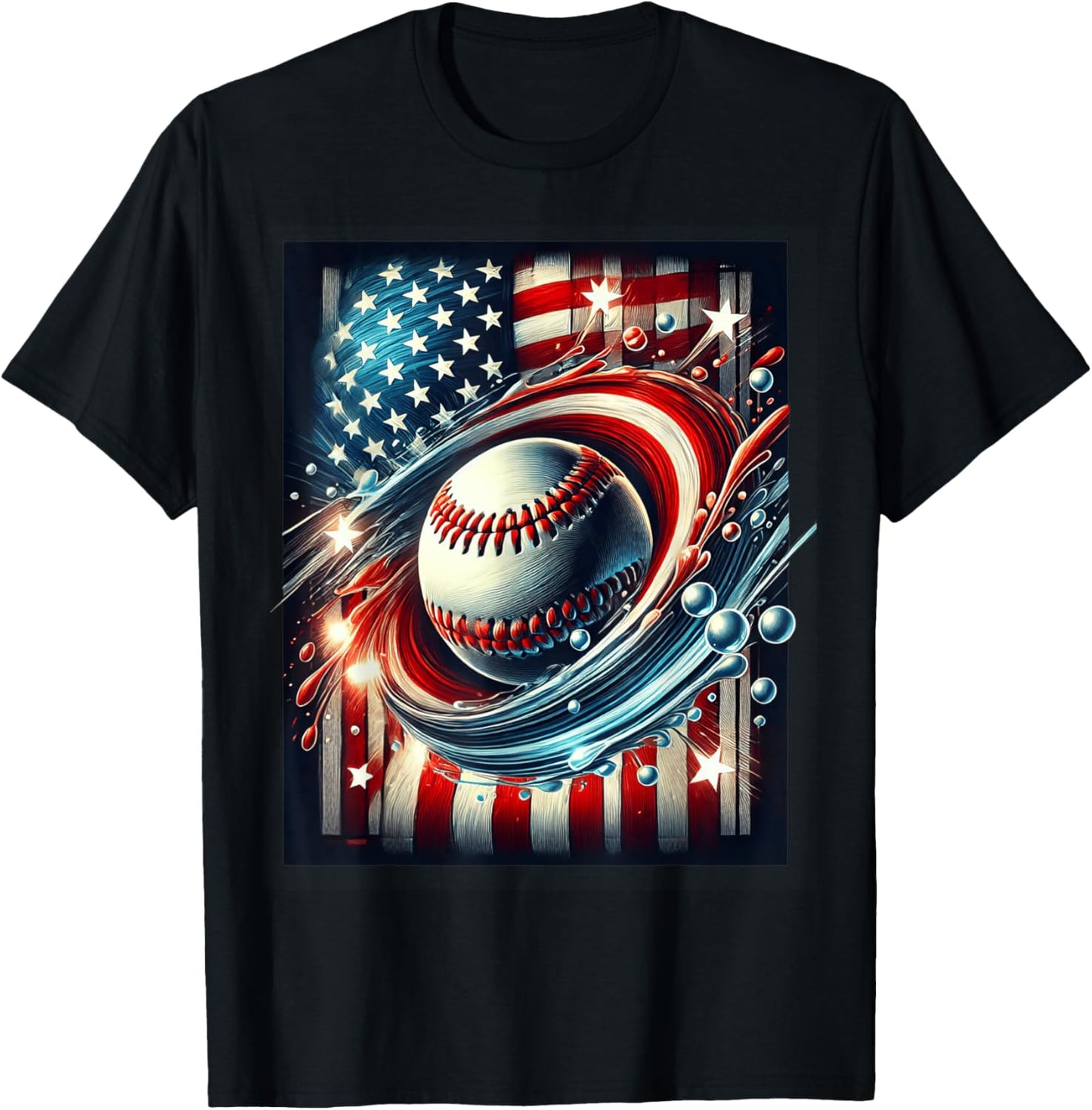 Baseball 4th Of July Men USA American Flag Patriotic Men T-Shirt