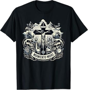 Memento Mori Catholic Traditional Latin Mass Skull T-Shirt