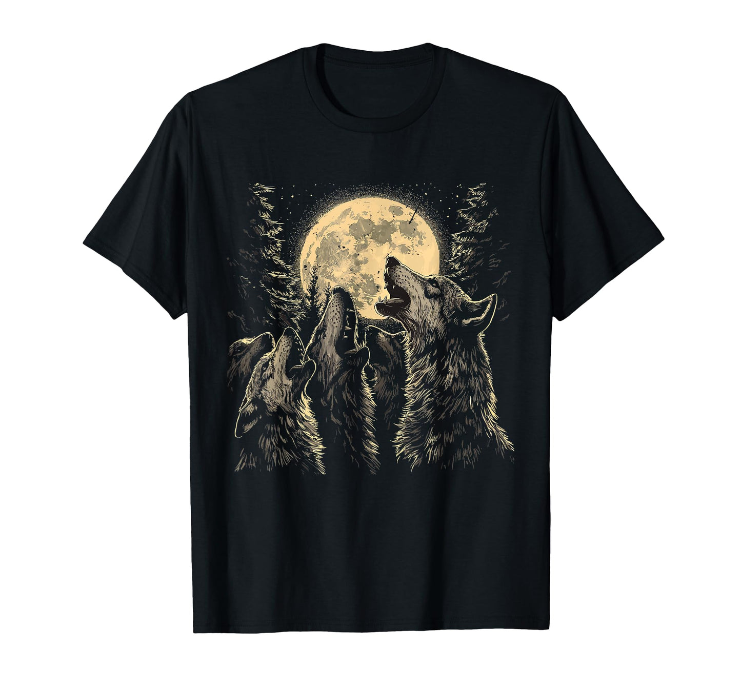 Wolf Howling at the Moon Vintage Wildlife Wolves lovers T-Shirt