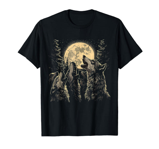 Wolf Howling at the Moon Vintage Wildlife Wolves lovers T-Shirt
