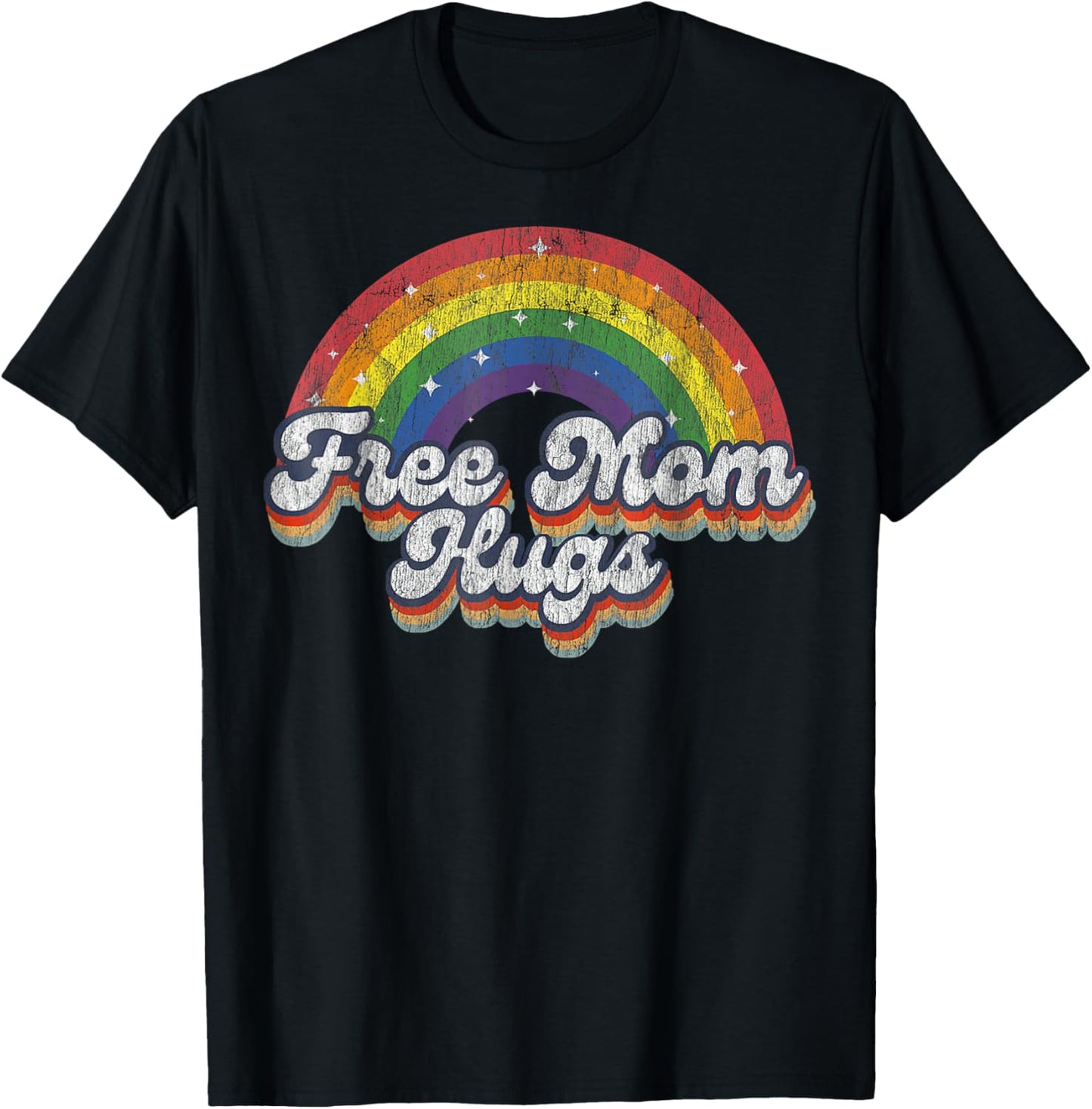 Free Mom Hugs Rainbow Heart LGBT Flag LGBT Pride Month T-Shirt