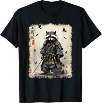 Samurai Raccoon, Japanese Warrior & Art | Vintage Anime T-Shirt