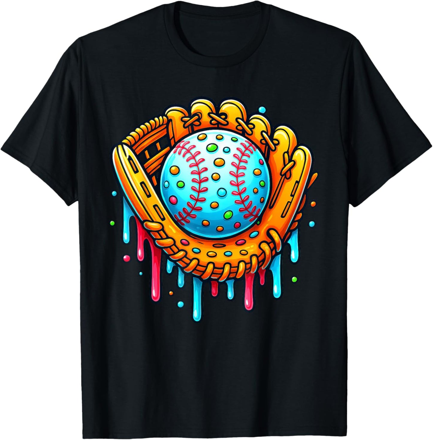 Ice Cream Drip Baseball Stuff Baseball Drip For Boys Graphic T-Shirt