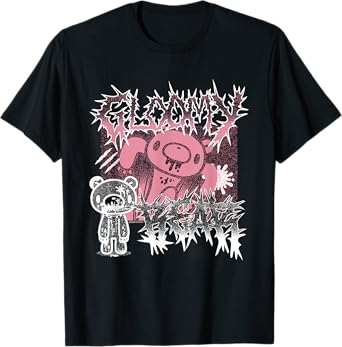 Gloomy Bear The Naughty Grizzly Metal Band Text Anime Manga T-Shirt