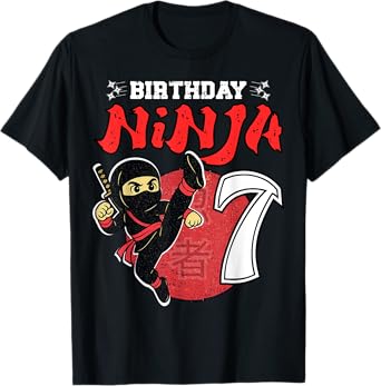 Birthday Ninja 7 year old Boy Funny Ninja 7th Birthday T-Shirt