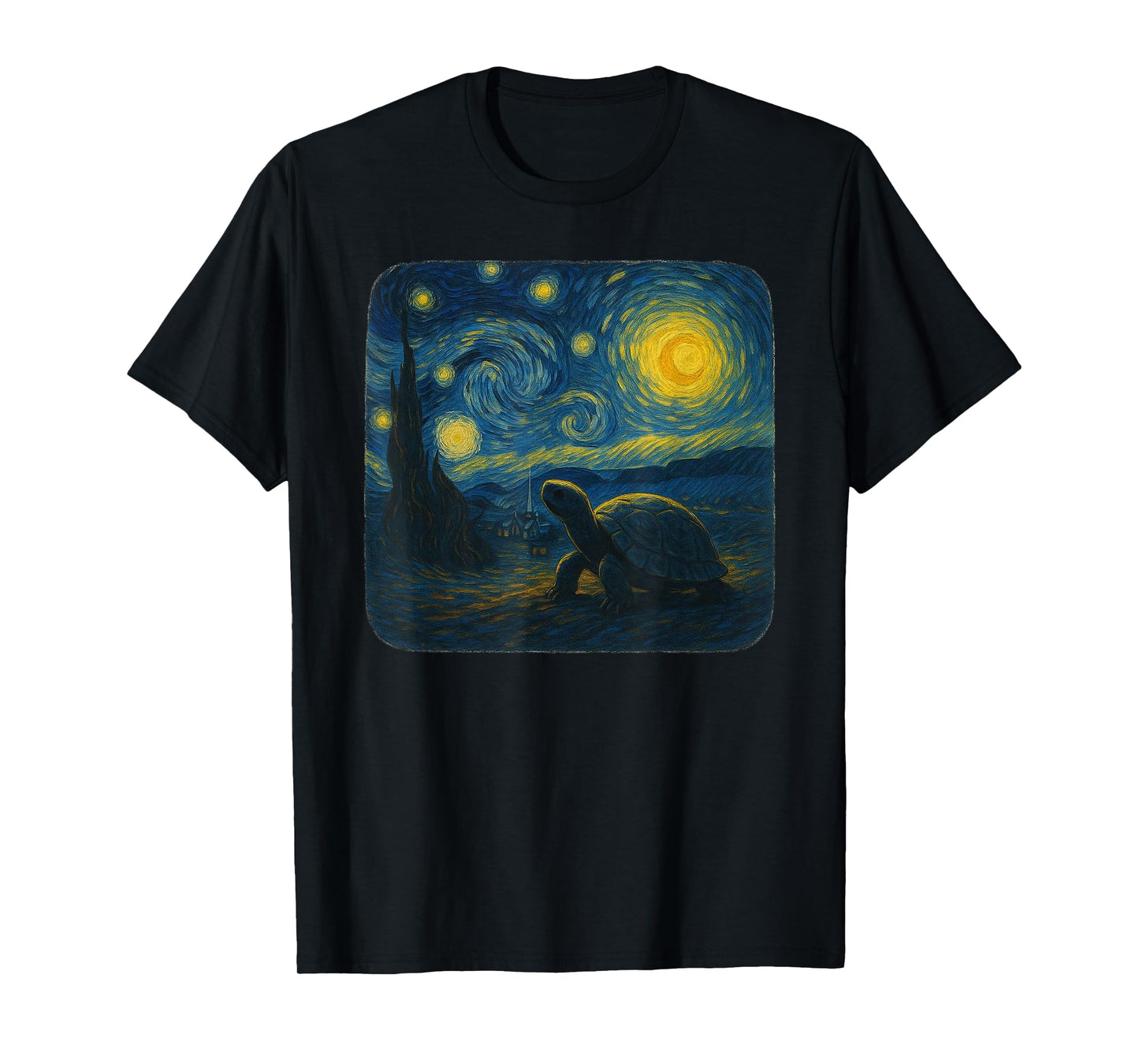Starry Night Van Gogh Turtle Funny Graphic T-Shirt