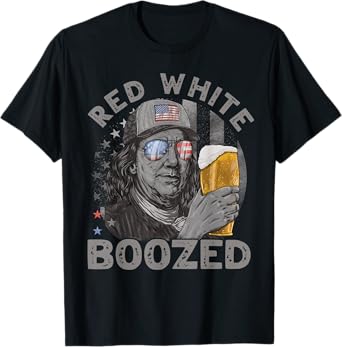 Red White Boozed Franklin Beer 4th of July for Men T-Shirt