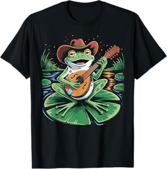 Frog Playing Mandolin Mandolinist Bluegrass Guitar Mandolin T-Shirt