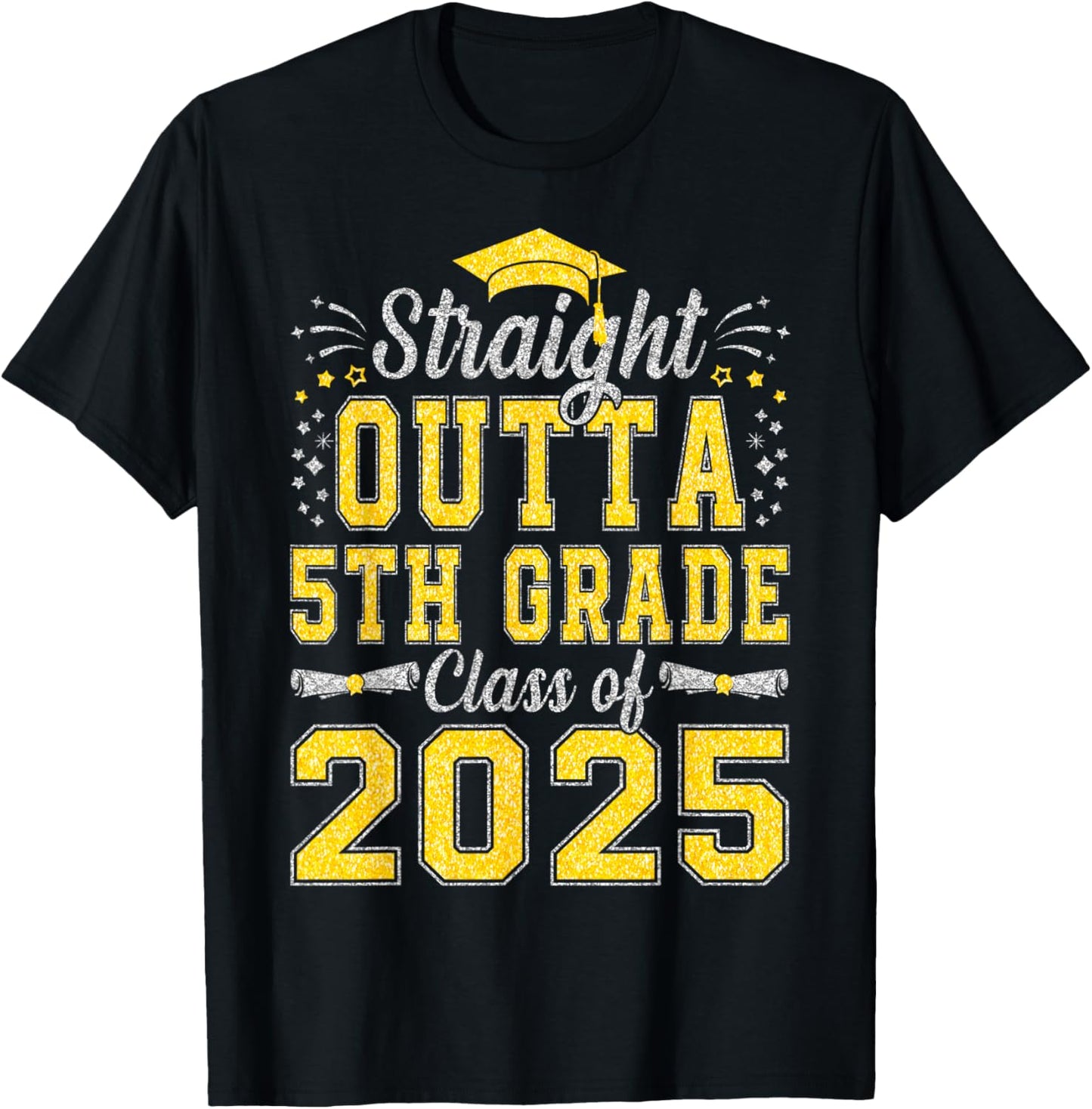 Straight Outta Fifth Grade Graduation Class of 2025 Funny T-Shirt