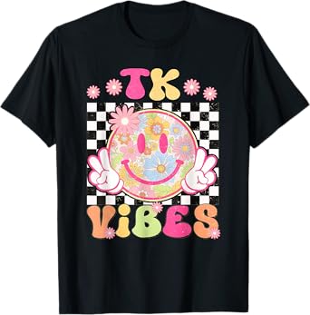 Groovy TK Vibes First Day of School Teacher Girls TK Crew T-Shirt