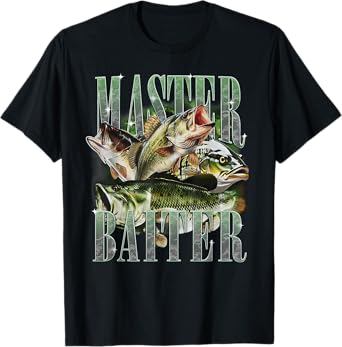 Master Baiter Bass Fishing Fisher Papa Dad Happy Fathers Day T-Shirt