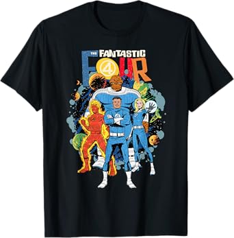 Marvel The Fantastic Four: First Steps Retro Cosmic Team T-Shirt