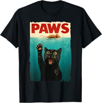 Paws Cat Mouse Funny Cat Lover Gifts For Men Women Boy Kid T-Shirt