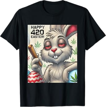 420 Easter Bunny Funny Weed Smoking Rabbit Cannabis 4/20 T-Shirt
