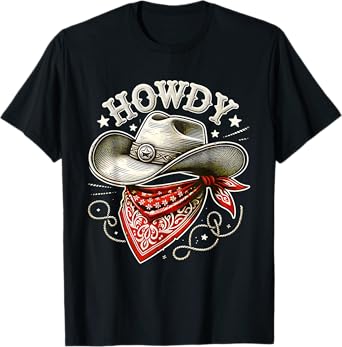Howdy Cowboy Hat Western T-Shirt
