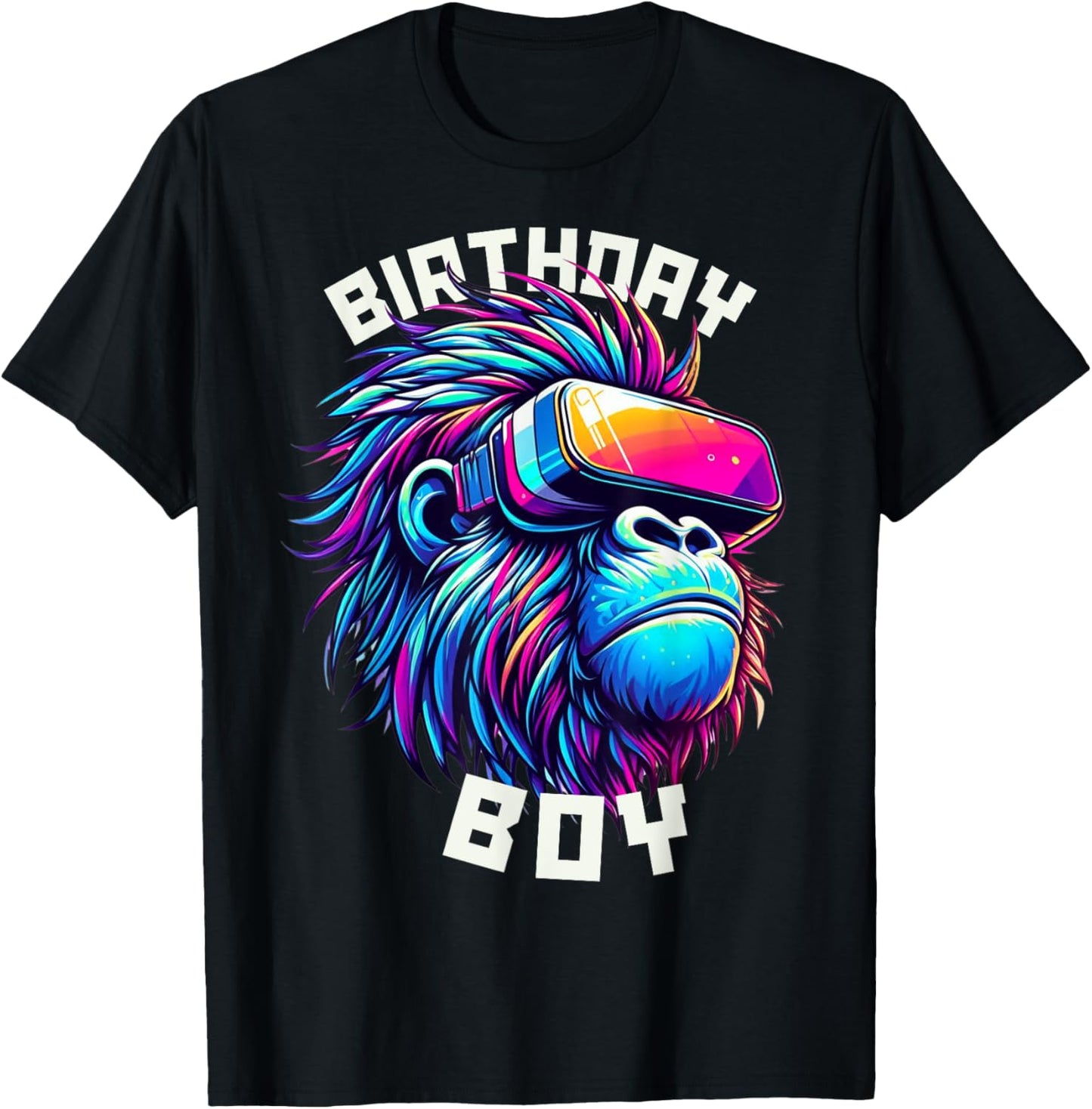Funny Birthday Boy Gorilla Party Kids Adults Animal Lover T-shirt by TeeBrew