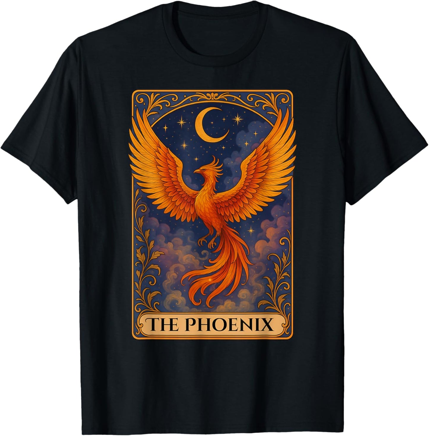 The Phoenix Tarot Card Fire Bird Rising Rebirth Fantasy Book T-Shirt