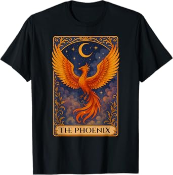 The Phoenix Reader Vintage Tarot Card T-Shirt