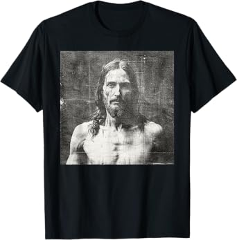 Vintage Jesus Christ Face Jesus Shroud Of Turin Distressed T-Shirt