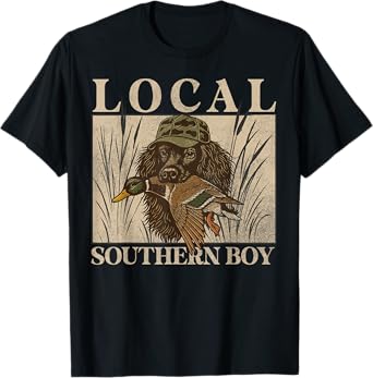 Local Southern Boy Duck Hunting Black Lab Outdoor Vintage T-Shirt