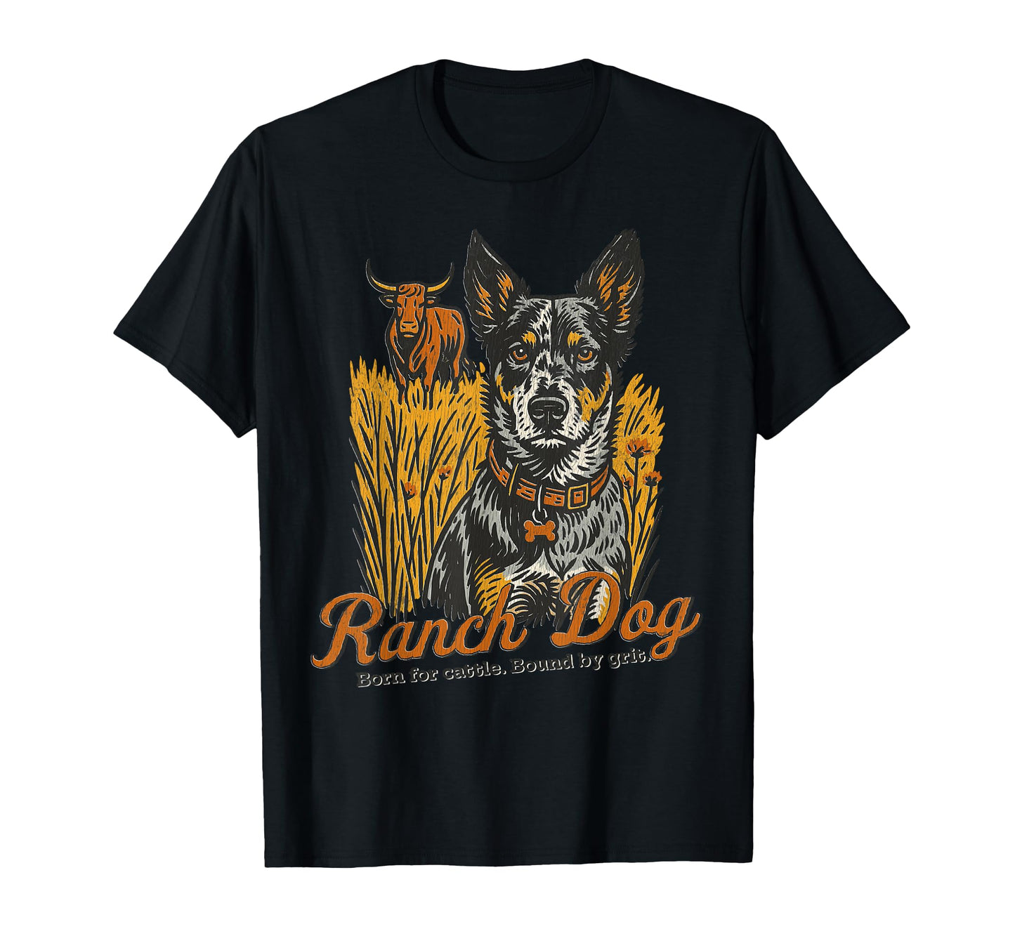 Ranch Herding Dog Cattle Farm Life Western Fall Country T-Shirt