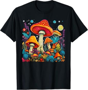 Hippie Mushrooms Psychedelic Forest Fungi Festival T-Shirt