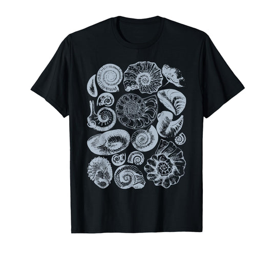 Vintage Fossil Nautilus Graphic Geology Biology Science T-Shirt