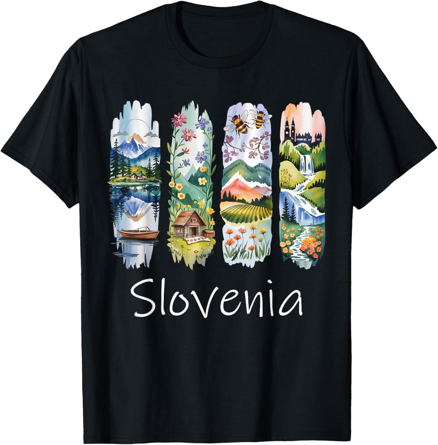 Slovenia Brushstroke Slovenian Vacation Souvenir Slovenia T-Shirt