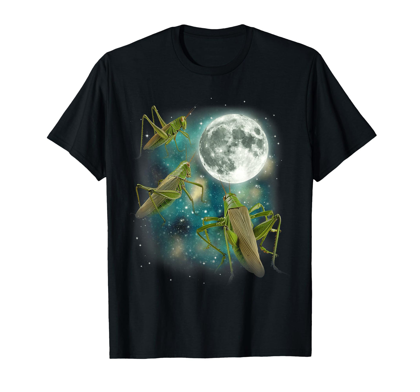 Three Grasshopper Moon | 3 Insect Meme Wildlife Geek Bug T-Shirt