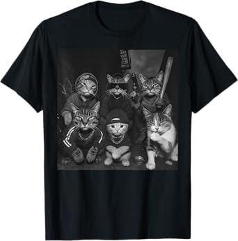 Gangster Cats Vintage Funny Kitty Gang Meme T-Shirt