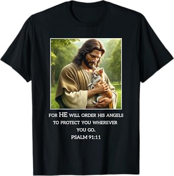 Jesus with Dogs Psalm 99 11- Jesus and a Chihuahua T-Shirt