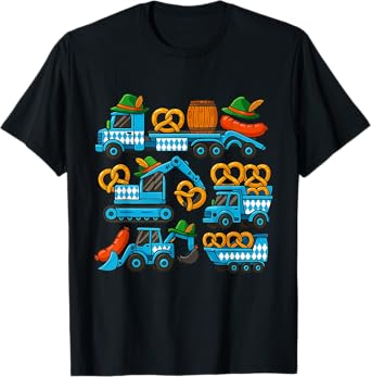 Oktoberfest Construction Vehicles German Boys Kids T-Shirt