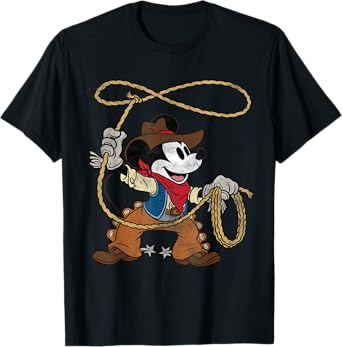 Disney Mickey Mouse Cowboy Costume Western Vintage Look T-Shirt