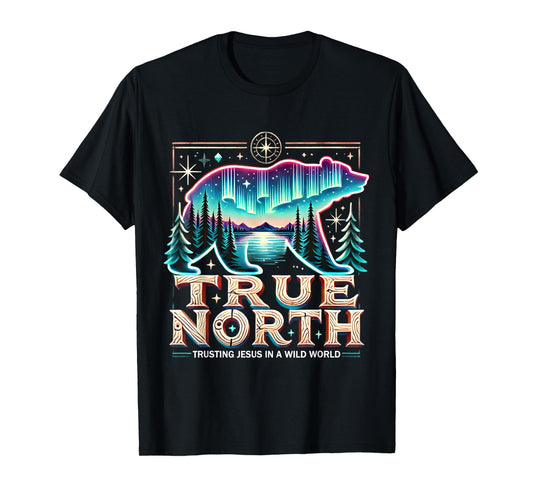 True North Compass Bear Christian Outdoor Faith Summer Camp T-Shirt