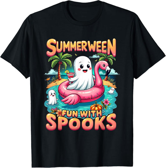 Summerween Fun With Spooks Summer Vacation Funny Party Group T-shirt