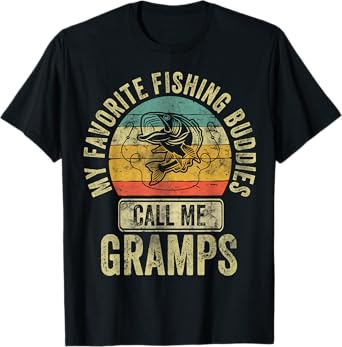 My Favorite Fishing Buddies Call Me Gramps Shirt Fisherman T-Shirt