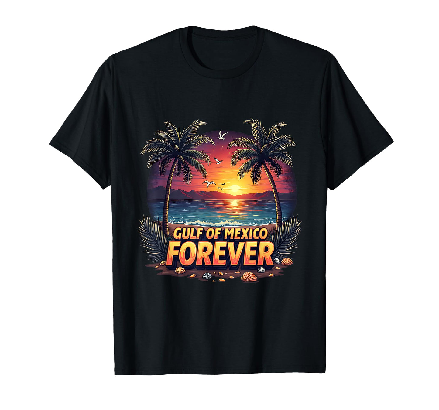 Gulf of Mexico Sunset Beach Vacation Vibes Beach Lovers T-Shirt