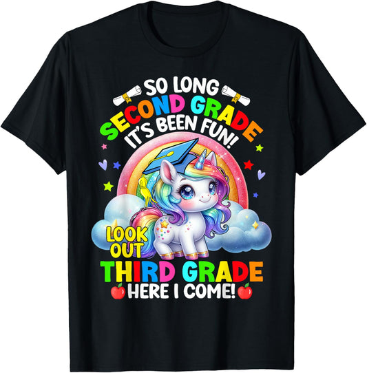 2nd Grade Graduation 2025 Unicorn Girl 3rd Grade Here I Come T-Shirt