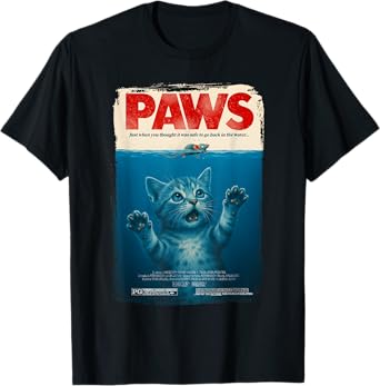Retro Vintage Kitten Cat Paws Tee - Funny PAWS Cat Men Women Kids T-Shirt