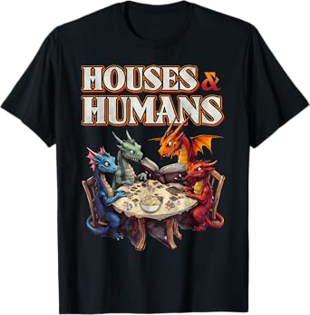 Gaming Houses Humans Funny RPG Parody Gamer Men Boys Kids T-Shirt