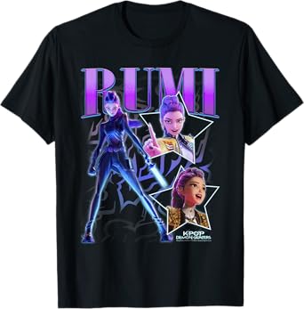 Kpop Demon Hunters Rumi Showcase Retro Neon Poster T-Shirt