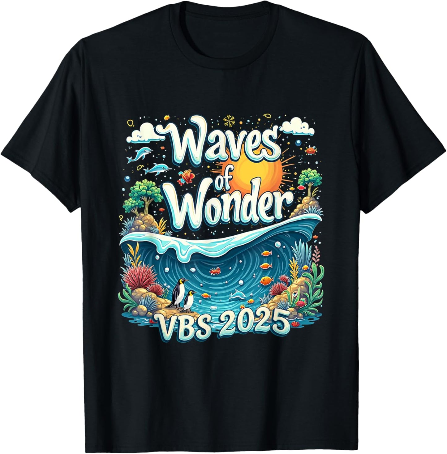 Waves Of Wonder VBS Ocean Christian Faith Camp 2025 T-Shirt