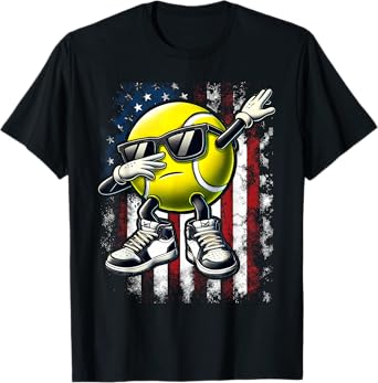Dabbing Tennis Ball Funny Boys Men Women Sports Player T-Shirt